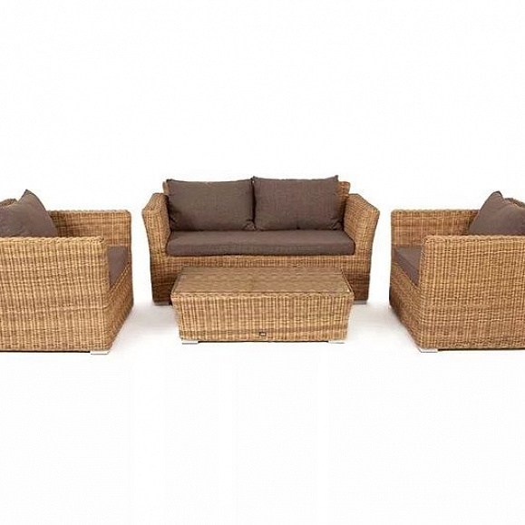 Лаунж-зона Капучино Сингл 4SIS из искусственного ротанга, цвет соломенный фото 2