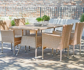 Комплект плетеной мебели AM-196/T196 Beige 4Pcs (4+1)