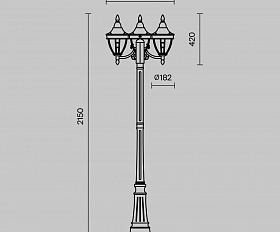 Садово-парковый светильник Rivoli Maytoni O026FL-03B цвет Черный