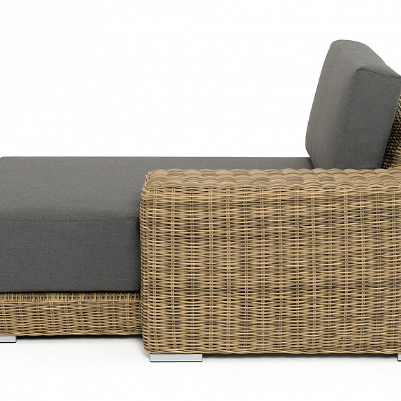 Капри кушетка из искусственного ротанга, цвет соломенный фото 3