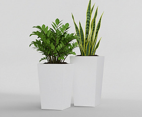 Кашпо Concretika Коник 40x40x70 Снежный