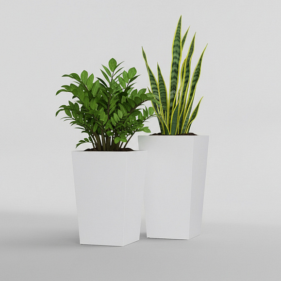 Кашпо Concretika Коник 40x40x70 Снежный фото 5