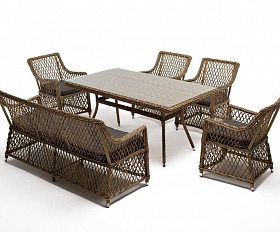 Обеденная группа Катания 4SIS на 6 персон, цвет соломенный