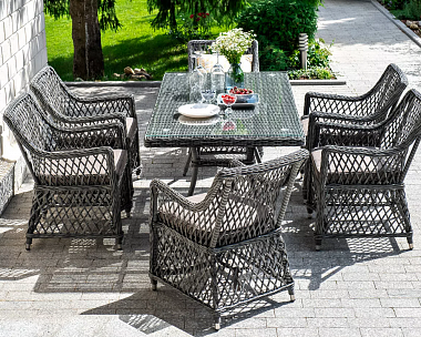 Обеденная Латте 4SIS группа плетеная, цвет графит