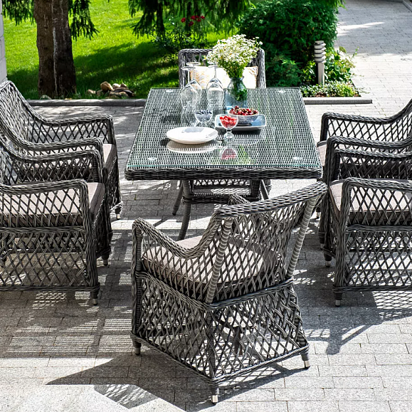 Обеденная Латте 4SIS группа плетеная, цвет графит фото 4
