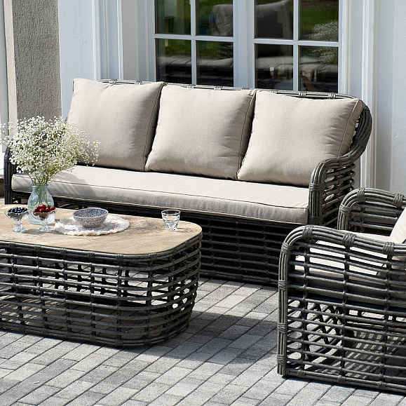 Ницца лаунж-зона из искусственного ротанга, цвет бронзовый фото 4