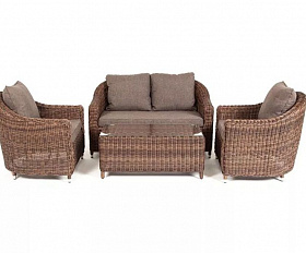 Лаунж-зона Кон Панна 4SIS из искусственного ротанга, цвет коричневый