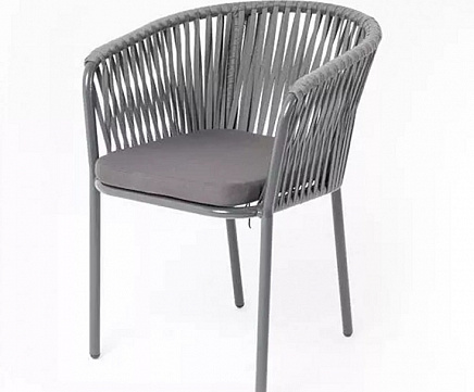 Плетеный стул Бордо 4SIS из роупа (веревки), цвет серый