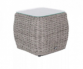 Столик кофейный Кальяри 4SIS из искусственного ротанга (гиацинт), цвет серый