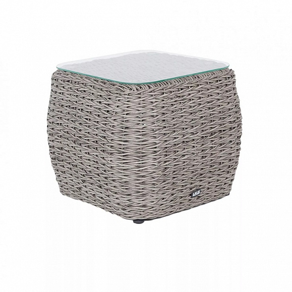 Столик кофейный Кальяри 4SIS из искусственного ротанга (гиацинт), цвет серый фото 1