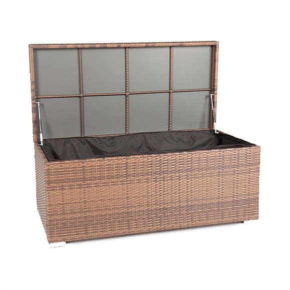 Порту сундук водонепроницаемый из искусственного ротанга, цвет коричневый фото 5