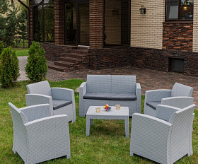 Обеденный комплект Lana L Royal Family из пластика, цвет светло-серый