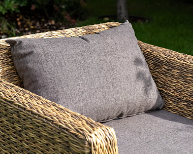 Лаунж-зона Капучино Сингл 4SIS из искусственного ротанга (гиацинт), цвет соломенный