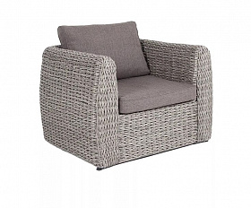 Кресло Кальяри 4SIS из искусственного ротанга (гиацинт), цвет серый