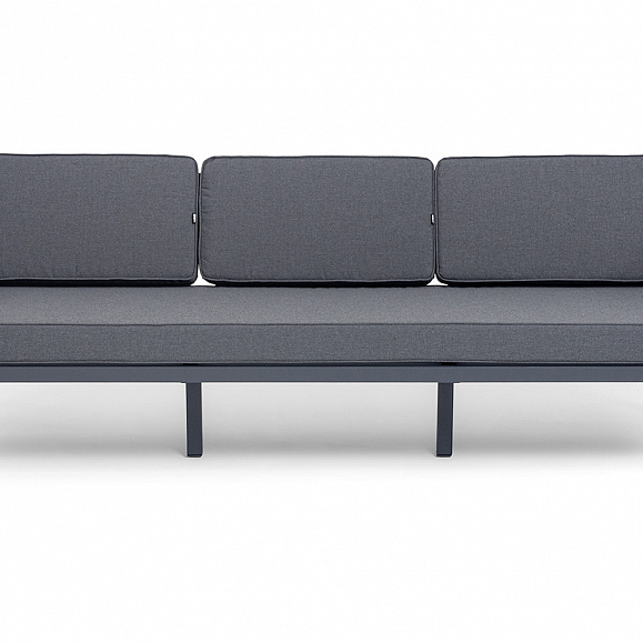 Эстелья диван 3-местный, каркас алюминий темно-серый (RAL7024) муар, ткань темно-серая 027 фото 3