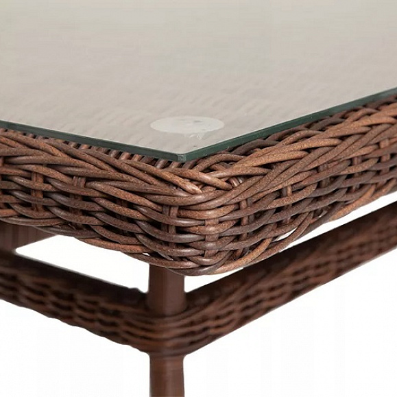 Плетеный стол Латте 4SIS из искусственного ротанга, цвет коричневый фото 4