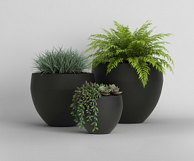 Кашпо Concretika Гира D50H43 Идеально черный