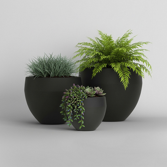 Кашпо Concretika Гира D50H43 Идеально черный фото 5