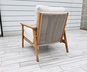 Копенгаген лаунж-зона 5-местная плетеная из роупа, каркас тик, цвет бежевый