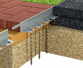 Бордюр алюминиевый h60, L2500, b56