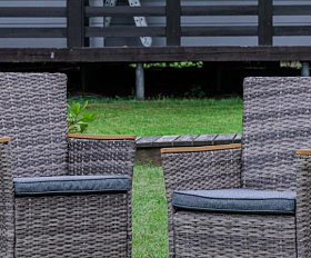 Угловой комплект Zorro Wood Double Royal Family из искусственного ротанга, цвет серый