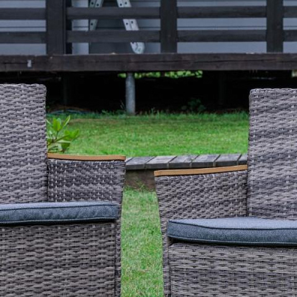 Угловой комплект Zorro Wood Double Royal Family из искусственного ротанга, цвет серый фото 7