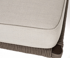 Канны правый модуль плетеный из роупа, каркас алюминий коричневый (RAL8016) муар, роуп коричневый круглый, ткань бежевая 15052