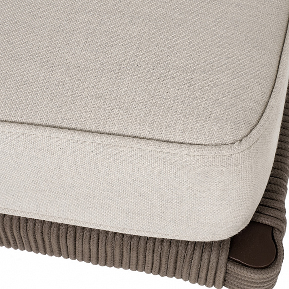 Канны правый модуль плетеный из роупа, каркас алюминий коричневый (RAL8016) муар, роуп коричневый круглый, ткань бежевая 15052 фото 6