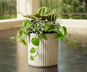 Кашпо TERRAFAKTURA Рифлоу D40H40 Дюна