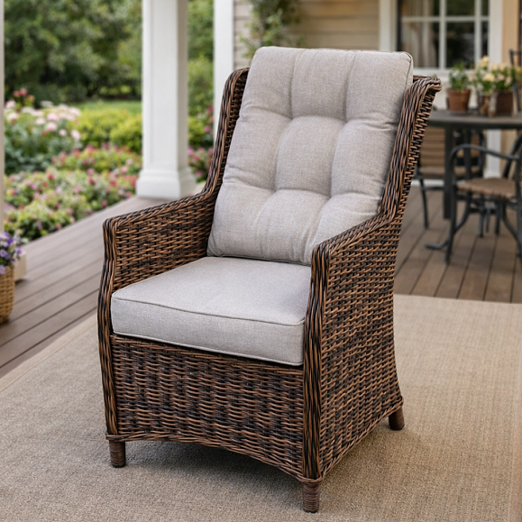 Обеденное кресло Nicole Royal Family из искусственного ротанга, цвет коричневый фото 1