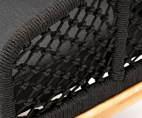 Кресло Канны 4SIS из роупа (веревки) узелкового плетения, основание дуб, цвет темно-серый