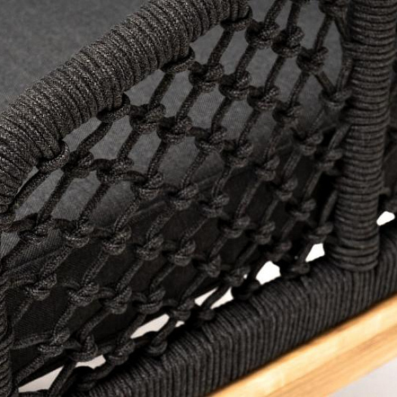 Кресло Канны 4SIS из роупа (веревки) узелкового плетения, основание дуб, цвет темно-серый фото 5