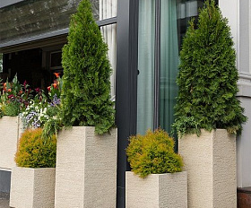 Кашпо Concretika Cone D36 H75 Erosia Yellow