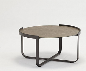 Кофейный столик Boden Brafritid антрацит/коричневый, алюминий/закаленное стекло с керамической печатью