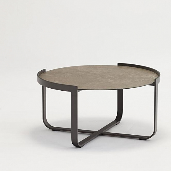 Кофейный столик Boden Brafritid антрацит/коричневый, алюминий/закаленное стекло с керамической печатью фото 4