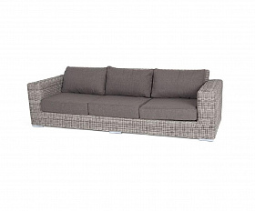 Диван трехместный Боно 4SIS из искусственного ротанга, цвет серый