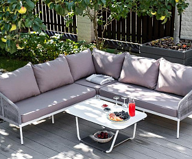 Лаунж-зона модульная Канны 4SIS из роупа (веревки), цвет светло-серый