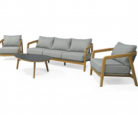 Лейпциг лаунж-зона из тика на 5 персон, цвет серый