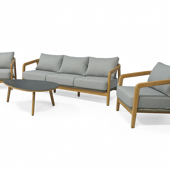 Лейпциг лаунж-зона из тика на 5 персон, цвет серый фото 2