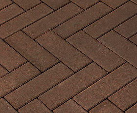 Тротуарная плитка 342 механический завод Паркет 240x80x60мм Темно-коричневый