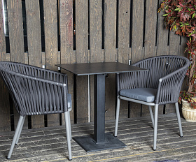 Каффе интерьерный стол из HPL квадратный 64х64см, цвет серый гранит