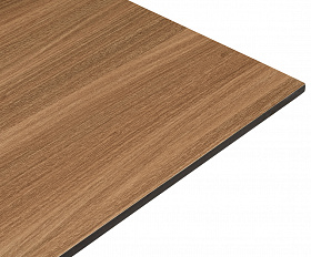 Каффе стол из HPL 110х70см, цвет дуб, подстолье стальное двойное