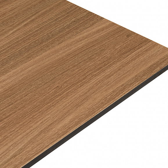 Каффе стол из HPL 110х70см, цвет дуб, подстолье стальное двойное фото 5