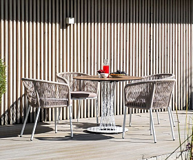 Обеденная группа Диего 4SIS из роупа (веревки), цвет бежевый