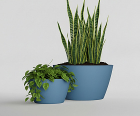 Кашпо Concretika Боул D80H45 Блю 5024