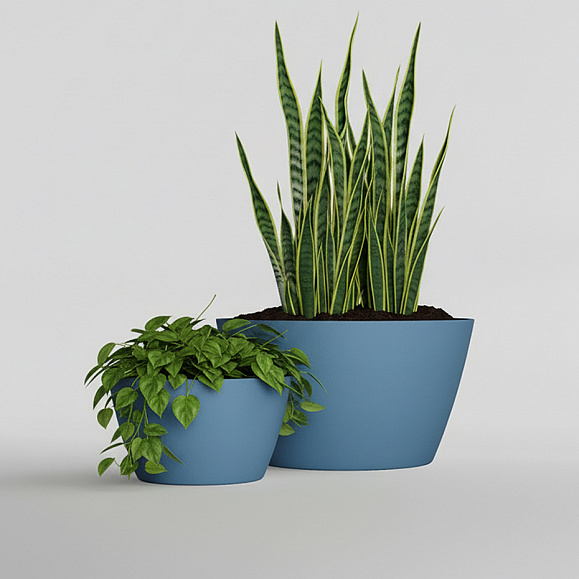 Кашпо Concretika Боул D80H45 Блю 5024 фото 5