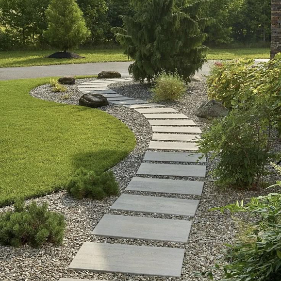 Пошаговая плита для дорожек 900х300х80 мм Серо-белая фото 3