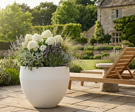 Кашпо Concretika Гира D50H43 Снежный