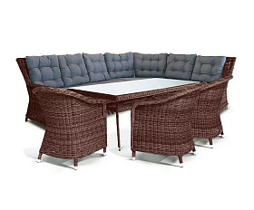 Обеденная группа Базелла 4SIS из искусственного ротанга, цвет коричневый