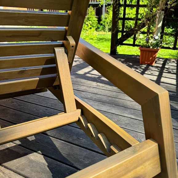 Шезлонг Paolo Royal Family на колесиках из акации фото 7